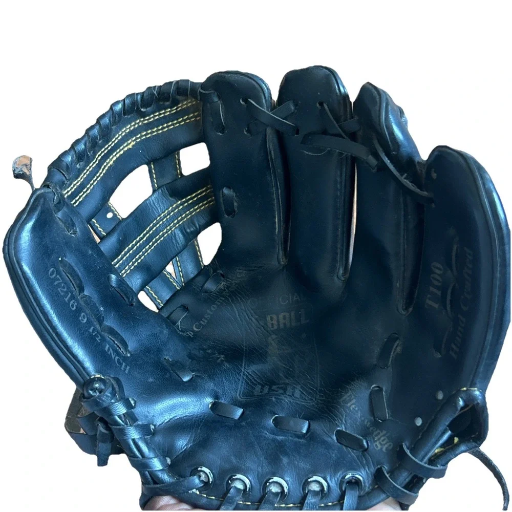Vintage Youth Offical T Ball USA Glove T-100 RHT Handcrafted Black Size 9.5